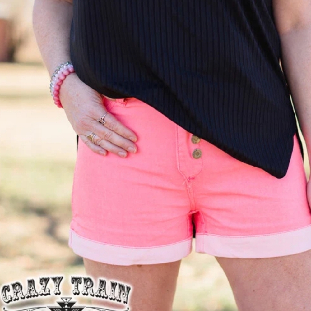 NWT Crazy Train Women's Vibrant Pink And Reversible  Shorts Size M